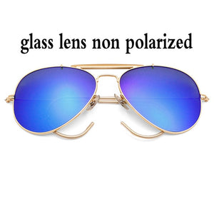 Pilot classic glass lens aviation sunglasses polarized