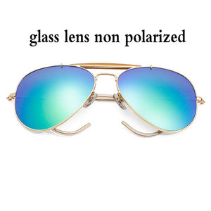 Pilot classic glass lens aviation sunglasses polarized