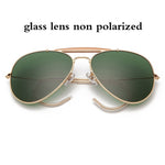 Pilot classic glass lens aviation sunglasses polarized