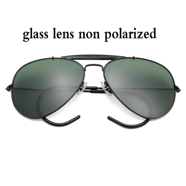 Pilot classic glass lens aviation sunglasses polarized