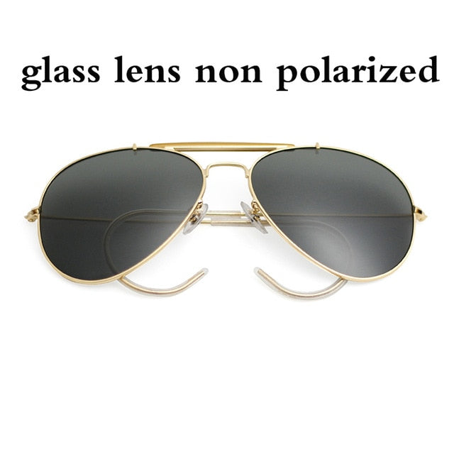 Pilot classic glass lens aviation sunglasses polarized