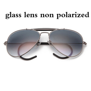 Pilot classic glass lens aviation sunglasses polarized