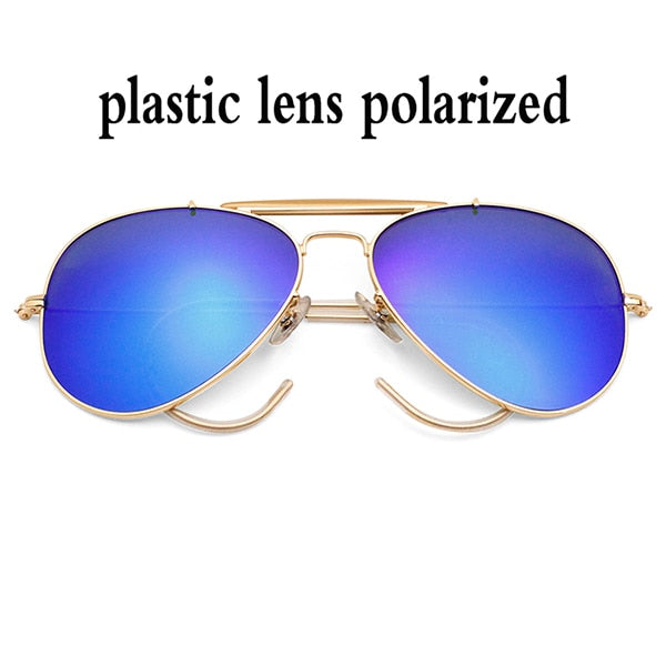 Pilot classic glass lens aviation sunglasses polarized