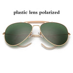 Pilot classic glass lens aviation sunglasses polarized