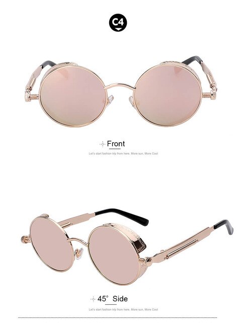 Round Metal Sunglasses Steampunk Men Women