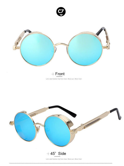 Round Metal Sunglasses Steampunk Men Women