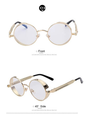 Round Metal Sunglasses Steampunk Men Women