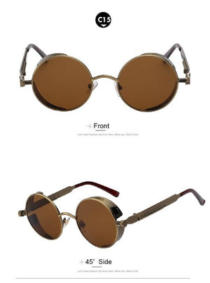 Round Metal Sunglasses Steampunk Men Women