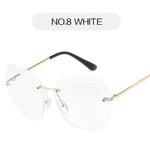 New Pink Trendy Hot Rimless Gafas De So Mujer Lens Sunglasses for Women