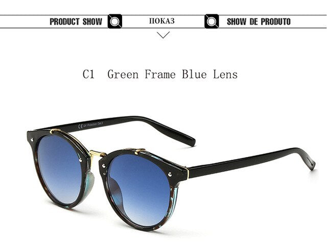 Punk Vintage Round Sunglasses Women