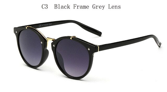 Punk Vintage Round Sunglasses Women