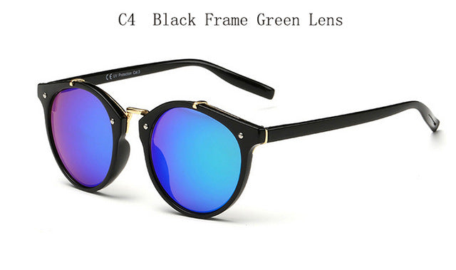 Punk Vintage Round Sunglasses Women