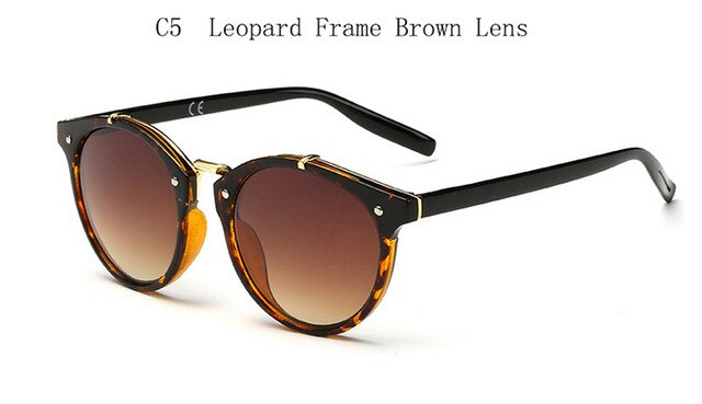 Punk Vintage Round Sunglasses Women