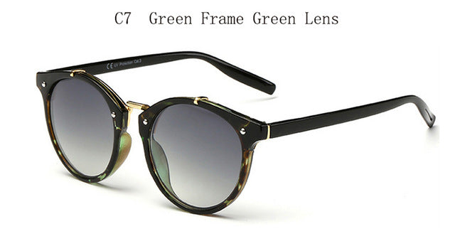 Punk Vintage Round Sunglasses Women